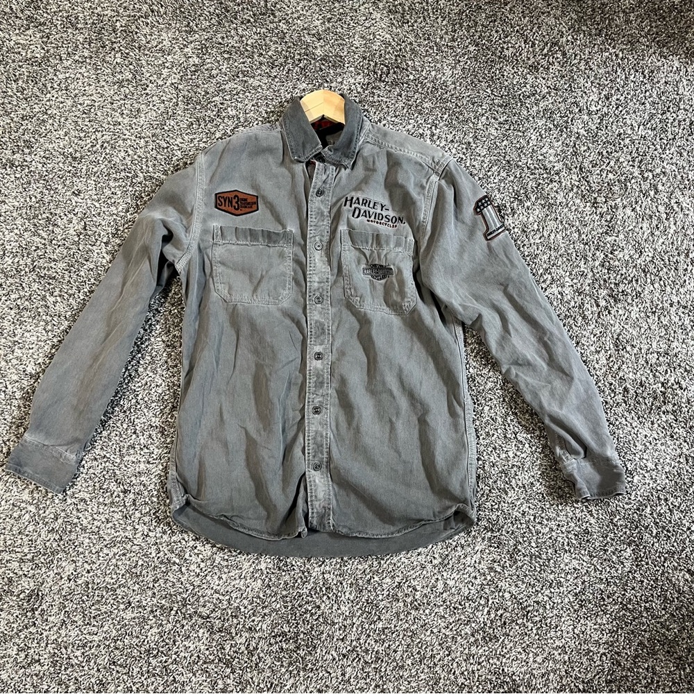 Harley-Davidson Denim Gray Button-Up Shirt